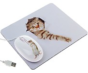 Мышь CBR Crazy Cat USB с ковриком